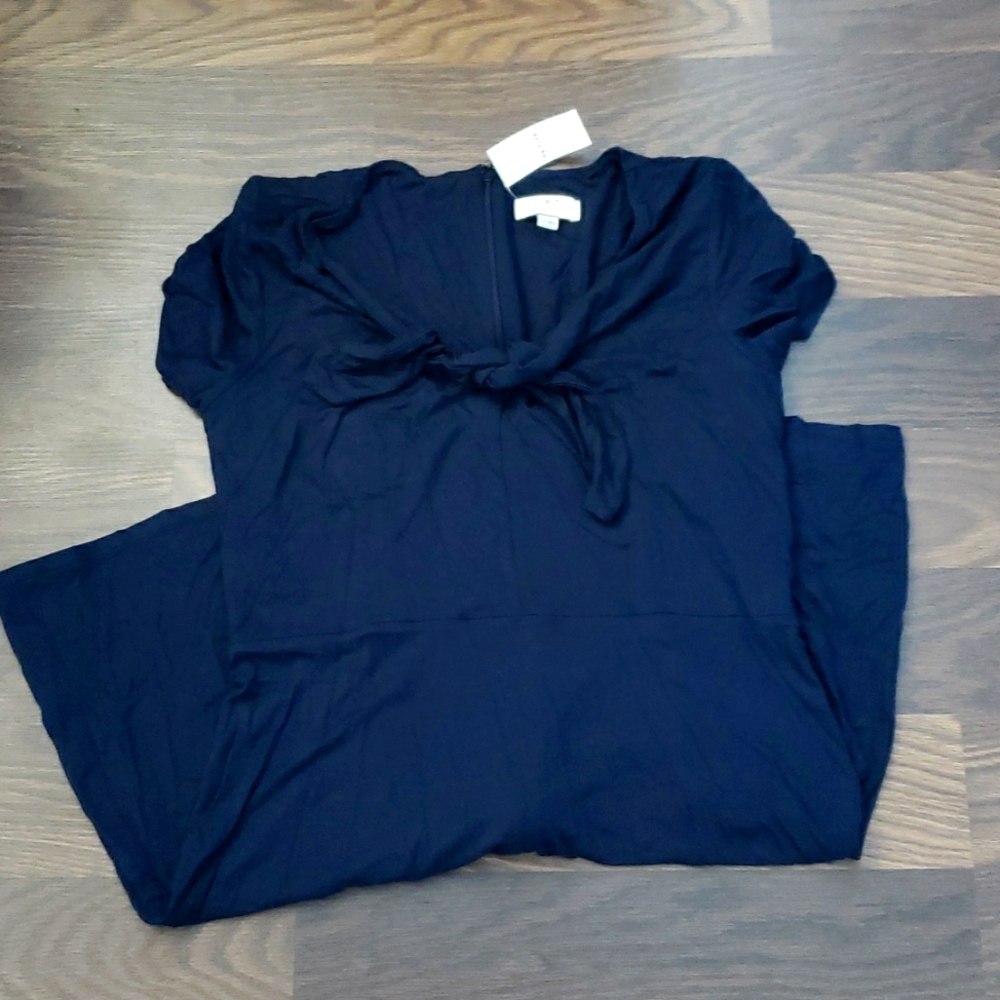 LOFT Navy Fit& Flare Dress